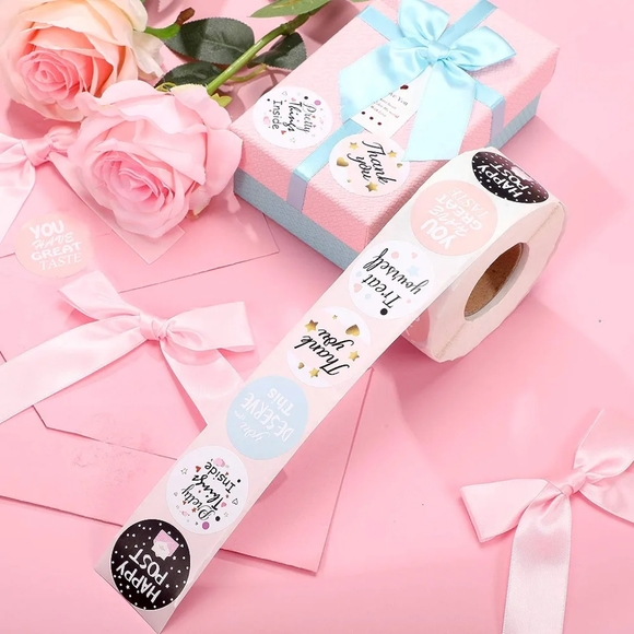 100 - 1.5 Inch Thank You Stickers - Picture 4 of 7